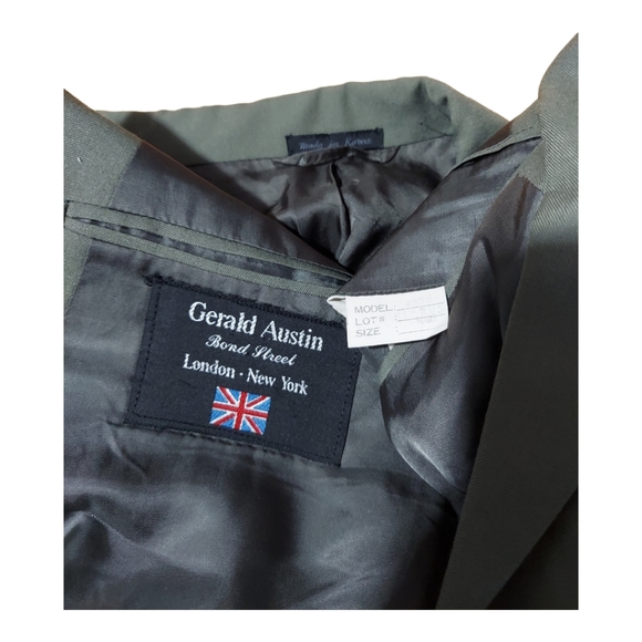 Gerald Austin London NY 40R 40/30 2 Button Green Suit Blazer Sports Coat Pants - Picture 3 of 14